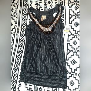 NWT shinny black small top
